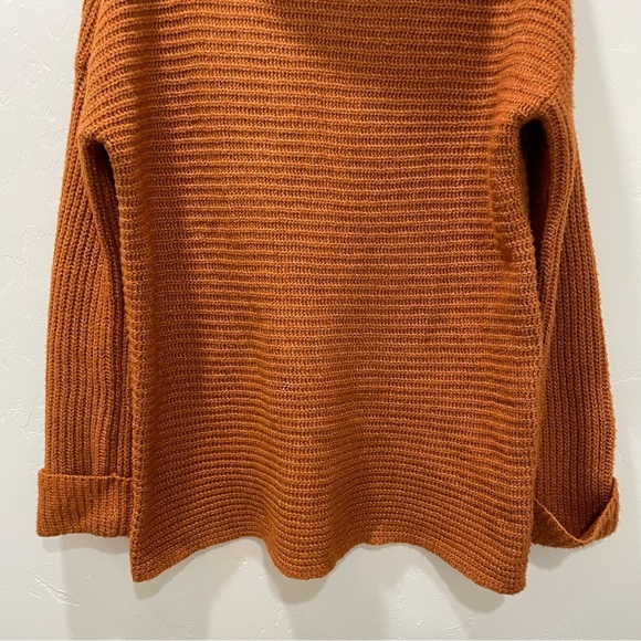 Anthropologie Pilcro Womens XS Burnt Orange Rust Knit Cowl Neck Sweater Oversize - Picture 8 of 14